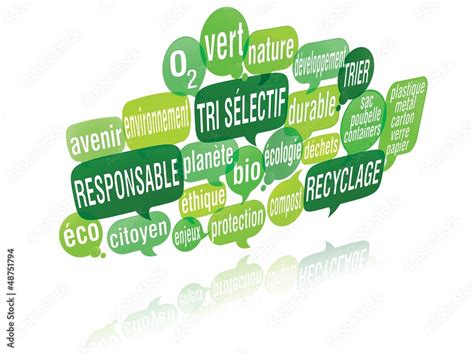 Nuage De Mots Bulles 3d Recyclage Stock Illustration Adobe Stock