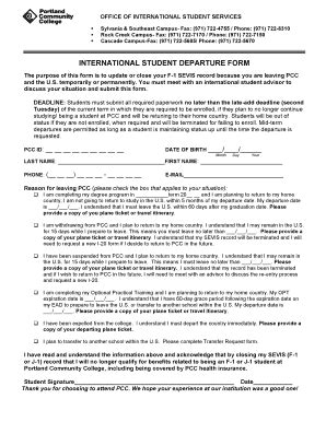 Fillable Online Pcc Departure Form Doc Fax Email Print Pdffiller