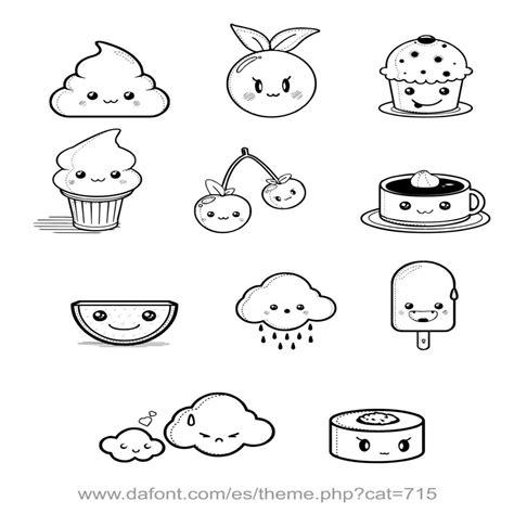 Dibujos Kawaii Para Imprimir Sin Color Animalitos Personajes