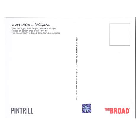 Jean Michel Basquiat Eyes And Eggs Postcard And Pin Pintrill
