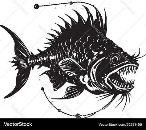 Abyssal Abomination Sinister Angular Fish Vector Image