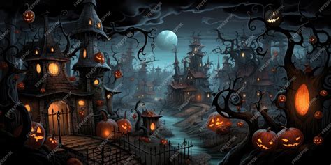 Premium Photo | Halloween town background