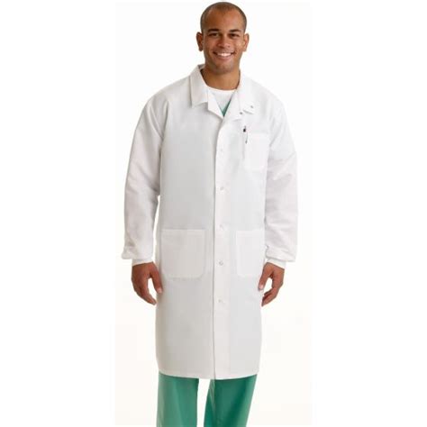 Medline Unisex Snap Lab Coat With Cuffs White Xl 1ct