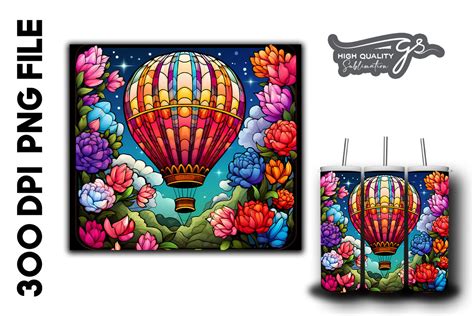 Hot Air Balloon Stained Glass 20 Graphic By Glamousita Sublimation