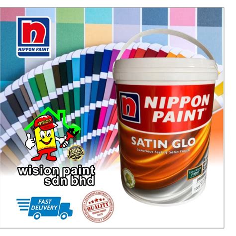 1 LITER NIPPON PAINT SATIN GLO INTERIOR PAINT Cat Rumah Dalam