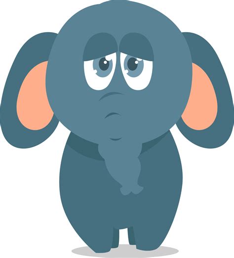 Sad elephant, illustration, vector on white background 13791313 Vector ...