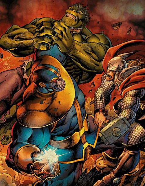 Thanos Vs Thor And Hulk Avengers Comics Marvel Comics Marvel Comics Art