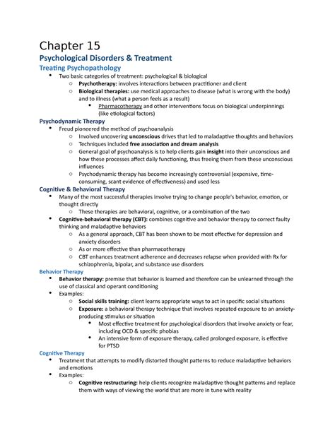 Chapter Psy Psychological Disorders And Treatments Chapter