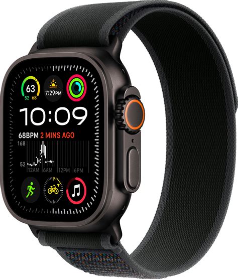 Apple Watch Ultra 2 Gpscellular 49mm Titanium Case With Black Trail Loop Sm Black Verizon