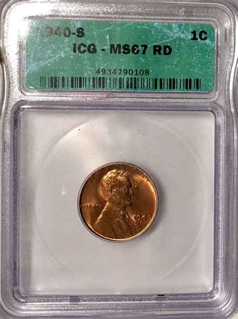 S Lincoln Wheat Cent Ms Rd Icg Certified Ebay