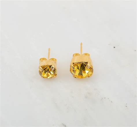 April Birthstone Earrings Swarovski Crystal Gold Earrings - Etsy