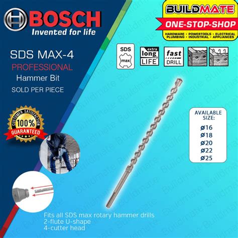 Buildmate Bosch Sds Max 4 Rotary Hammer Drill Bit 16mm 25mm For Conc