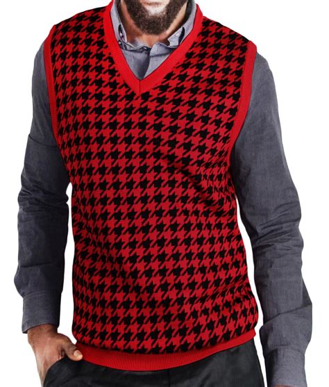 Blue Ocean Mens Big And Tall Houndstooth Sweater Vest Sv 777bm