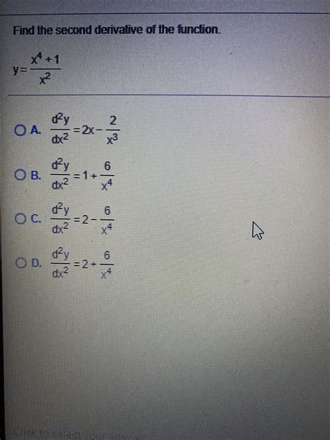 Answered Find The Second Derivative Of The Bartleby