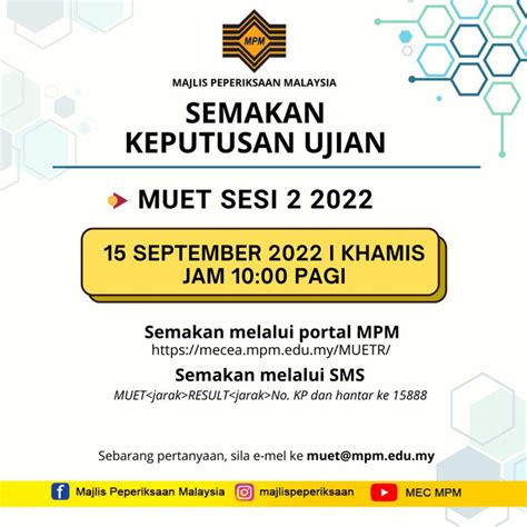 Semakan Keputusan Muet Sesi Online Dan Sms