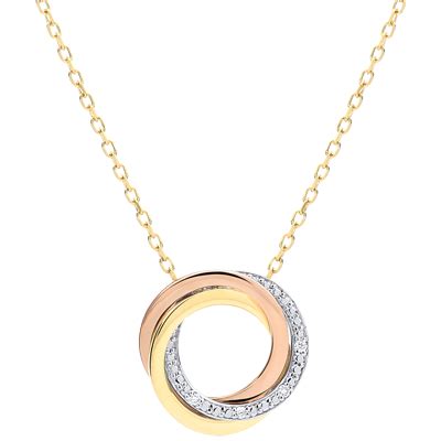 Collier Saturne Ors Diamants Trois Ors Carats Bijoux Edenly