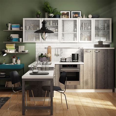 OPPEIN Modern Design Grey Wood Grain Kitchen Cabinet OP18 HPL01