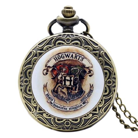 Harry Potter Hogwarts School Watch Quartz Necklace Quartz Pocket Watch