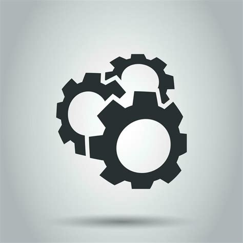 Gear Vector Icon In Flat Style Cog Wheel Illustration On White