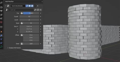 A New Geometry Nodes Based Brick Wall Generator For Blender Brick