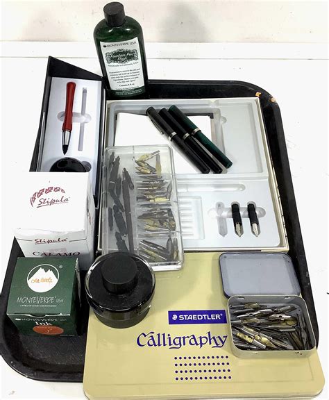 Lot - Calligraphy Set & Fountain Pens