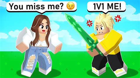 My Ex Girlfriend Cheated So I 1v1d Her Roblox Bedwars Youtube