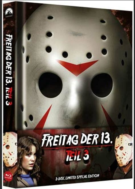 Freitag Der 13 Teil 3 Limited 3 Disc BluRay DVD Mediabook Film