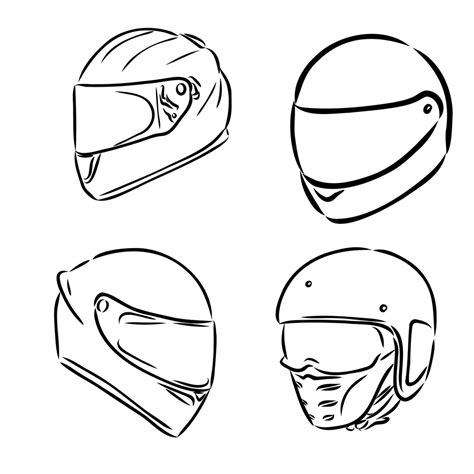 Premium Vector Motorcycle Helmet Hand Drawn Outline Doodle Icon