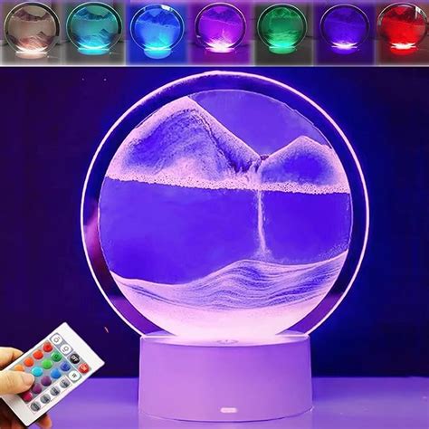 Amazon 3D Moving Sand Art Table Lamp 16 Color Changing Touch