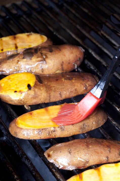 Grilled Sweet Potatoes With Cherry Glaze Wishes And Dishes