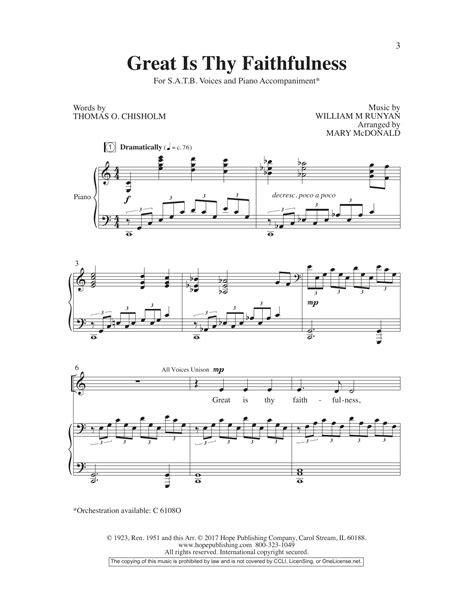 Great Is Thy Faithfulness Sheet Music