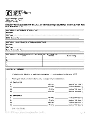 Fillable Online Hdb Gov Brequestb For Inclusionbwithdrawalb Of