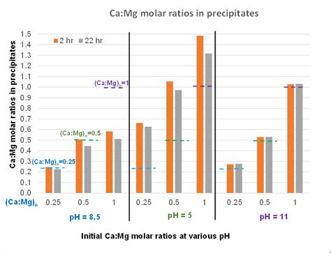 Camg Molar Ratios In The Precipit A T E S F O R M E D I N E X P E R I