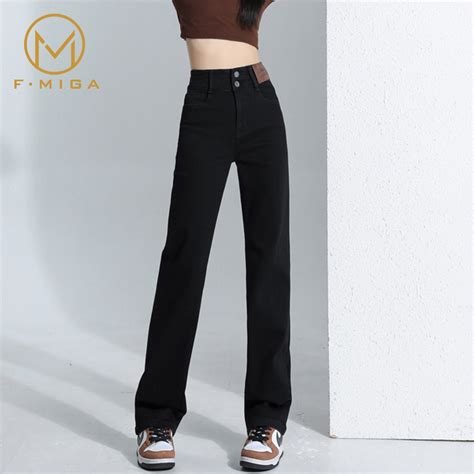 Jual Fmiga C High Waist Korean Wanita Jeans Straight Kasual Pants