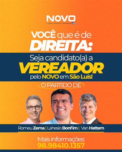 Partido Novo Vai Apresentar Nominata Completa Para Disputa De Vereador