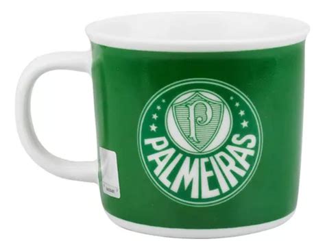 Caneca De Porcelana Time Palmeiras Licenciado 350 Ml Cor Verde