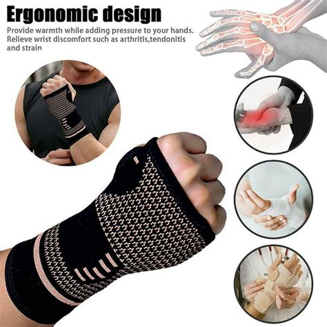 Wrist Support Sleeves Copper Infused Wrist Compression Sleeve Brace For