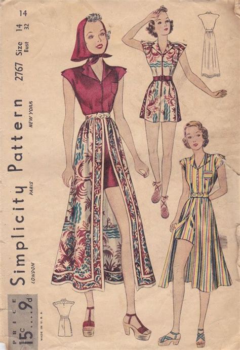 S Playsuit Skirt Kerchief Pattern Simplicity Size Etsy