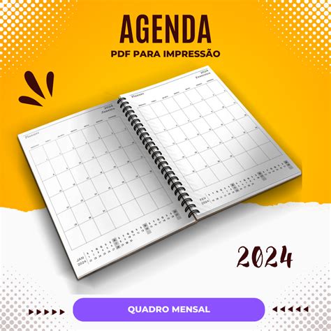 Miolo de Agenda 2024 para imprimir 1 dia por página cinza horas