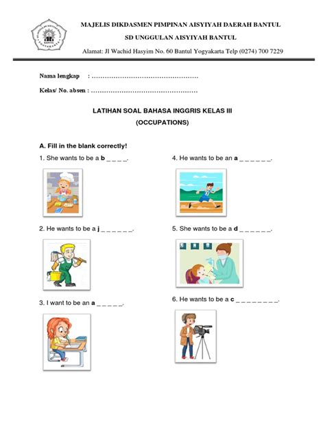 Occupations Worksheet | PDF