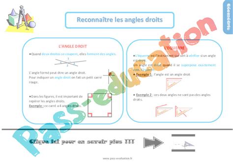 Evaluation et bilan pour le Ce1 sur reconnaître les angles droits PDF