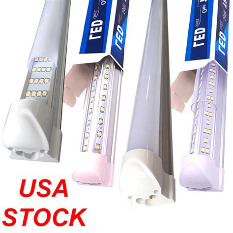 8Ft LED Shop Light Fixture T8 Integrated Tubes Lights 6500K Cold Whit V