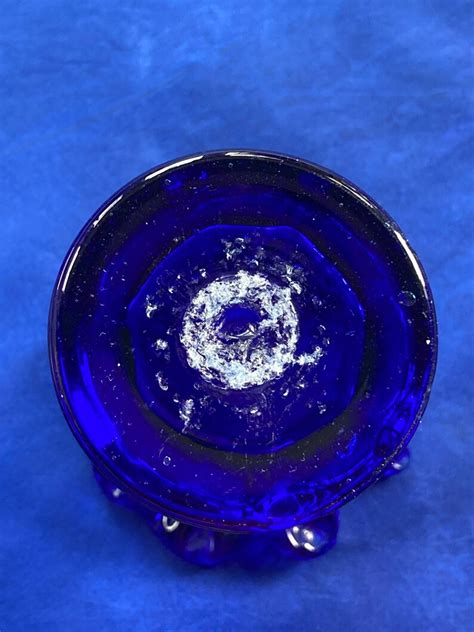 Vintage Hand Blown Cobalt Blue Swirled Glass Vase Etsy Uk