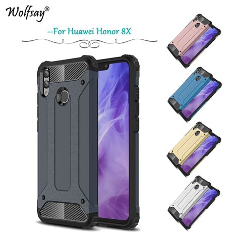 Para Huawei Honor 8X Funda A Prueba De Golpes Armadura De Goma Dura PC