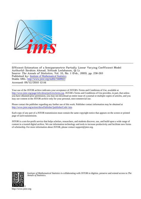 Pdf Efficient Estimation Of A Semiparametric Partially Linear