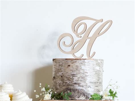 Wood Monogram Cake Toppers Wooden Monogram Cake Topper