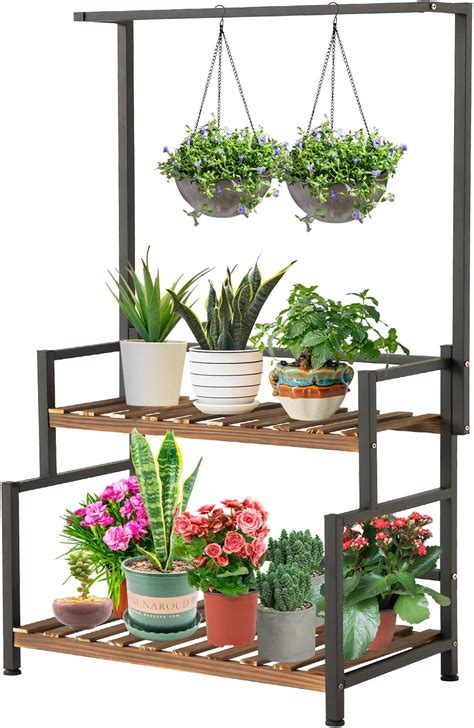 Amazon Tier Hanging Plant Stand Planter Shelves With Bar