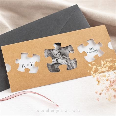 Invitación de boda puzzle Both desde 1 25 Bodapix