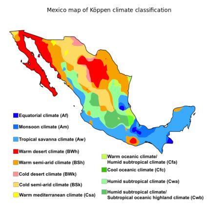 Mexico map of Koppen climate classification; Mexico - Wikipedia Republished // WIKI 2. (n.d ...