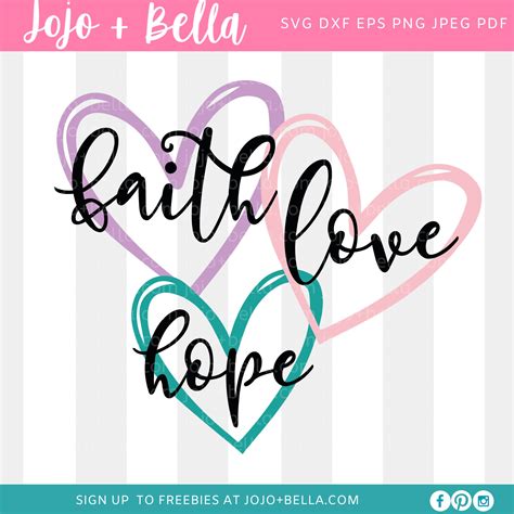 Faith Hope Love Svg Heart Svg Faith Svg Hope Svg Love Svg Etsy Norway